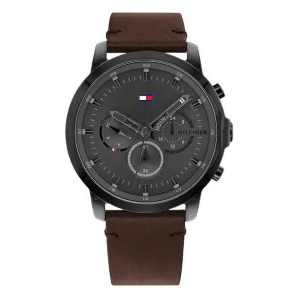 Tommy Hilfiger Jameson Dualtimer Quartz Läder Grå
