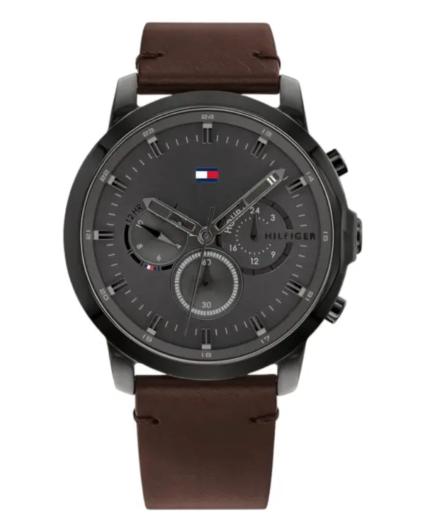 Tommy Hilfiger Jameson Dualtimer Quartz Läder Grå