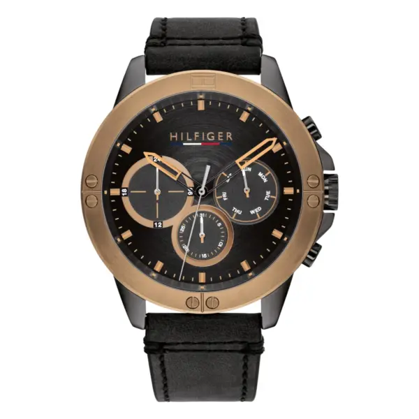 Tommy Hilfiger Harley Quartz Läder Svart