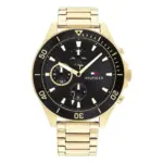 Tommy Hilfiger Larson Quartz Guldfärgad Stållänk Svart