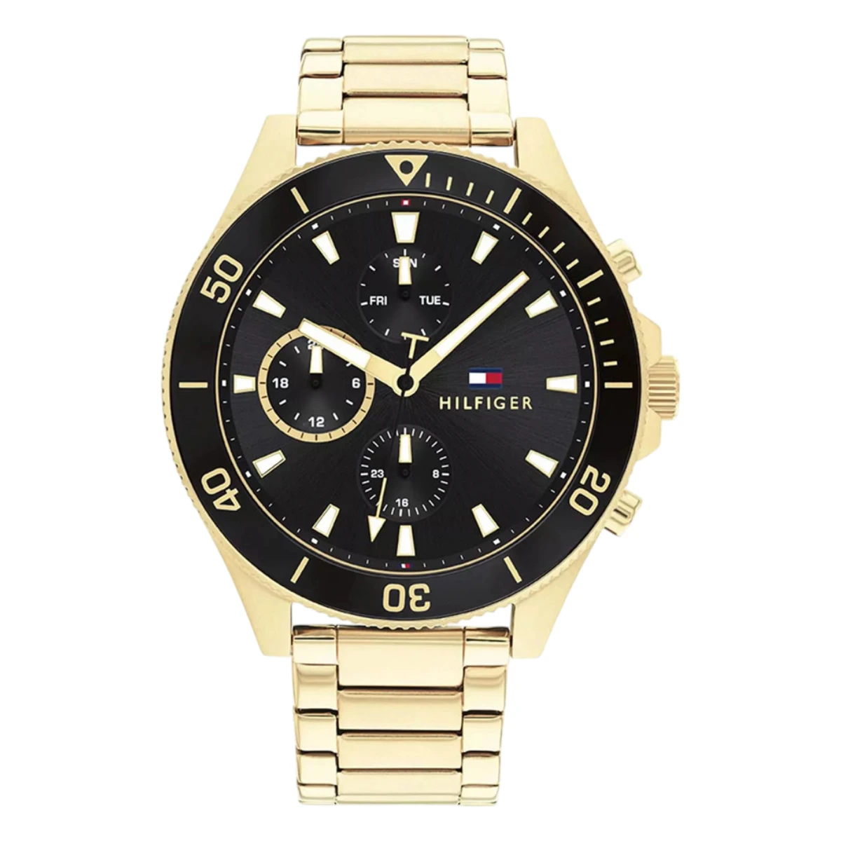 1791919 Tommy Hilfiger Larson Quartz Guldfärgad Stållänk Svart
