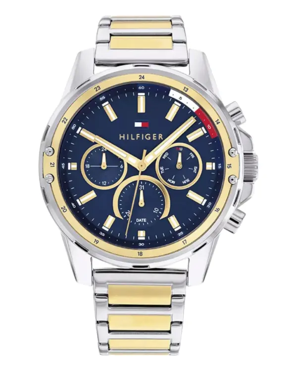 Tommy Hilfiger Mason Quartz Tvåfärgad Stållänk Blå