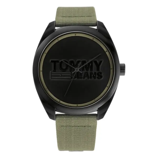 Tommy Hilfiger Quartz Resin Grönt Textilband Svart