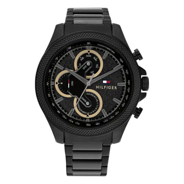 Tommy Hilfiger Clark Quartz Svart Stållänk Svart/Guld