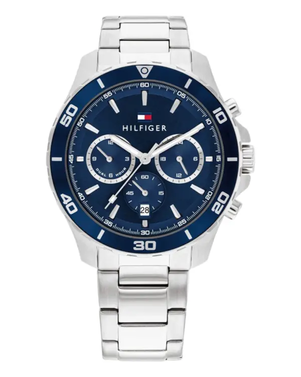 Tommy Hilfiger Jordan Dualtimer Quartz Stållänk Blå