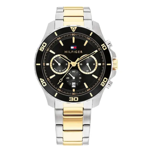 Tommy Hilfiger Jordan Dualtimer Tvåfärgad Stållänk Svart