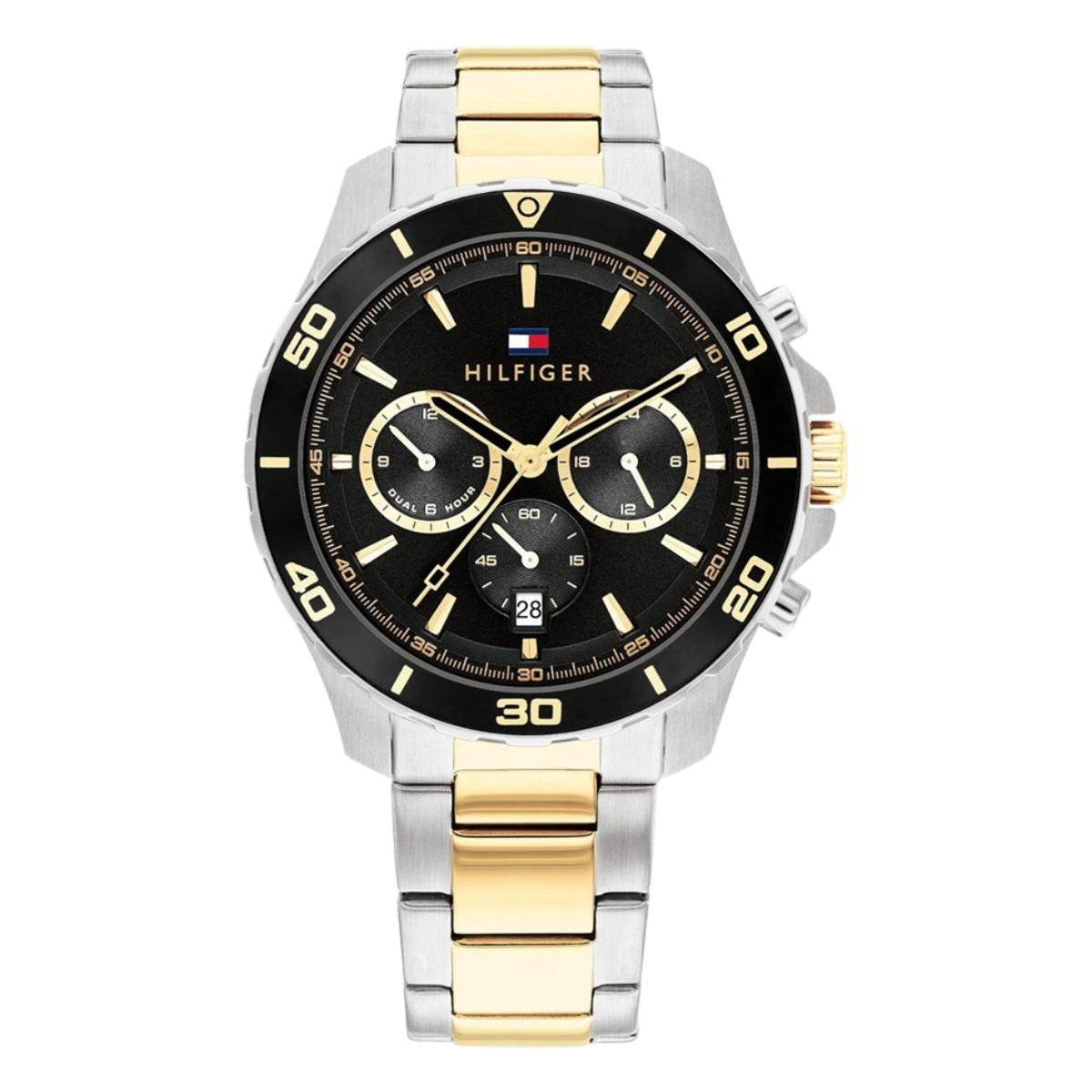 1792095 Tommy Hilfiger Jordan Dualtimer Tvåfärgad Stållänk Svart