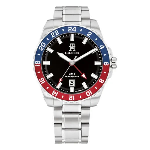 Tommy Hilfiger TH85 GMT Quartz Stållänk Svart