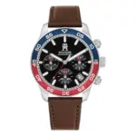 Tommy Hilfiger TH85 Chrono Quartz Brunt Läder Svart