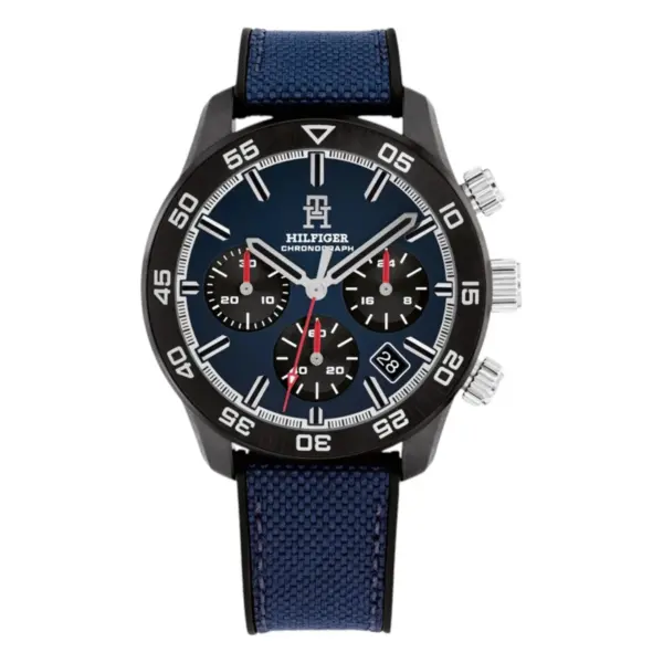 Tommy Hilfiger TH85 Carbon Chronograph Kanvas Blå