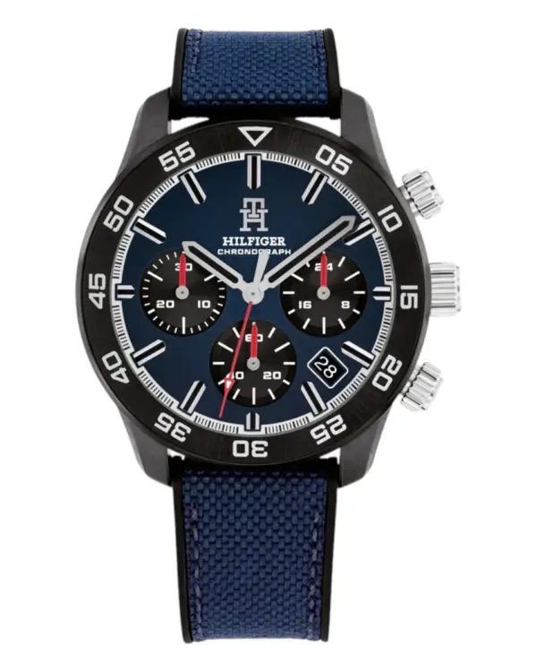 Tommy Hilfiger TH85 Carbon Chronograph Kanvas Blå