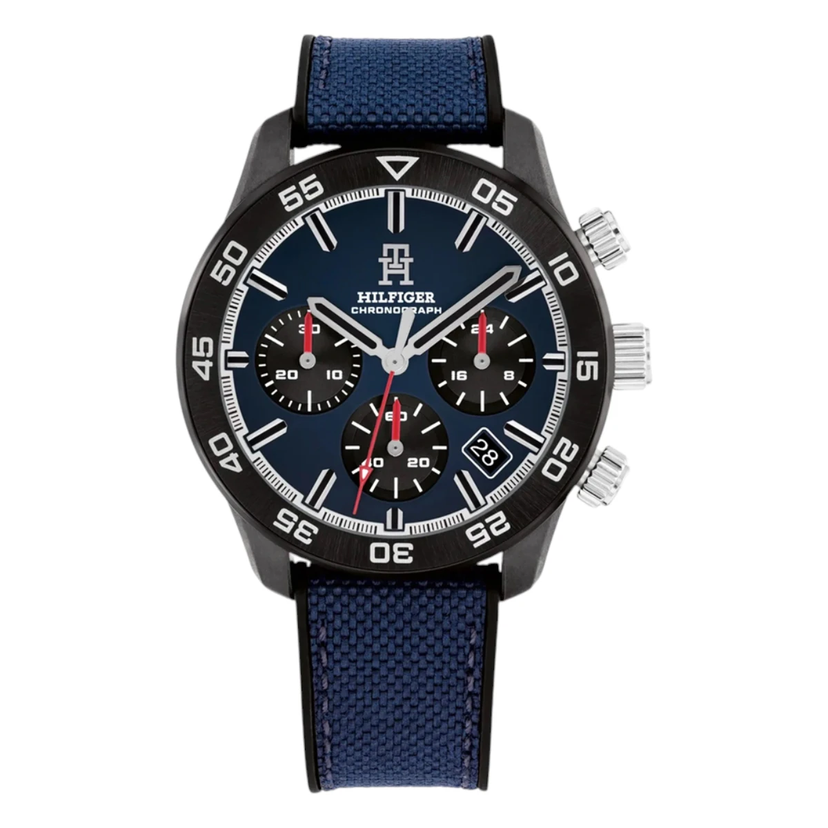 1792183 Tommy Hilfiger TH85 Carbon Chronograph Kanvas Blå