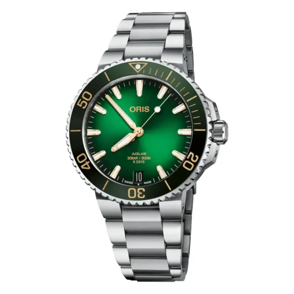 Oris Aquis Date Calibre 400 Automatic Stållänk Grön