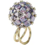 Swarovski Curiosa Ring Sfär Guldfärgad Blå 52