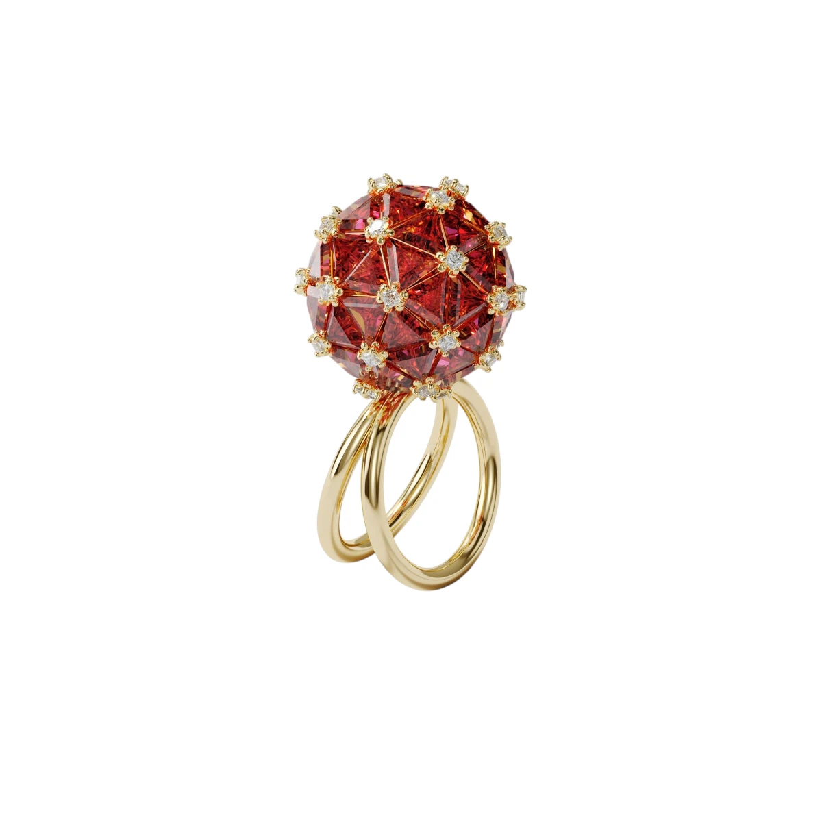 5610832 Swarovski Curiosa Ring Sfär Guldfärgad Röd 52 - Bild 1
