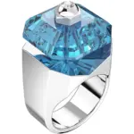 Swarovski Numina Ring Silverfärgad Blå 50