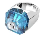 Swarovski Numina Ring Silverfärgad Blå 52