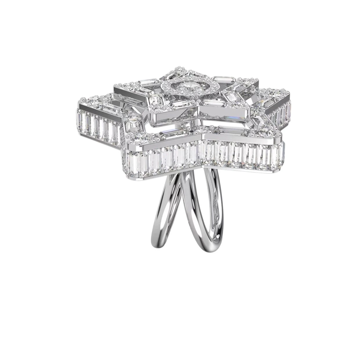 5626367 Swarovski Stella Ring Silverfärgad Vit 50 - Bild 1