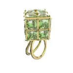 Swarovski Curiosa Ring Kub Guldfärgad Grön 50