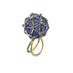 Swarovski Curiosa Ring Triangel Guldfärgad Blå 52