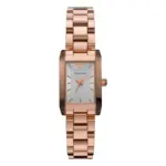 Armani Damklocka Quartz Rosa stållänk Vit