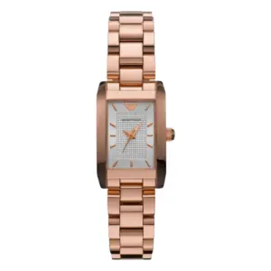 Armani Damklocka Quartz Rosa stållänk Vit