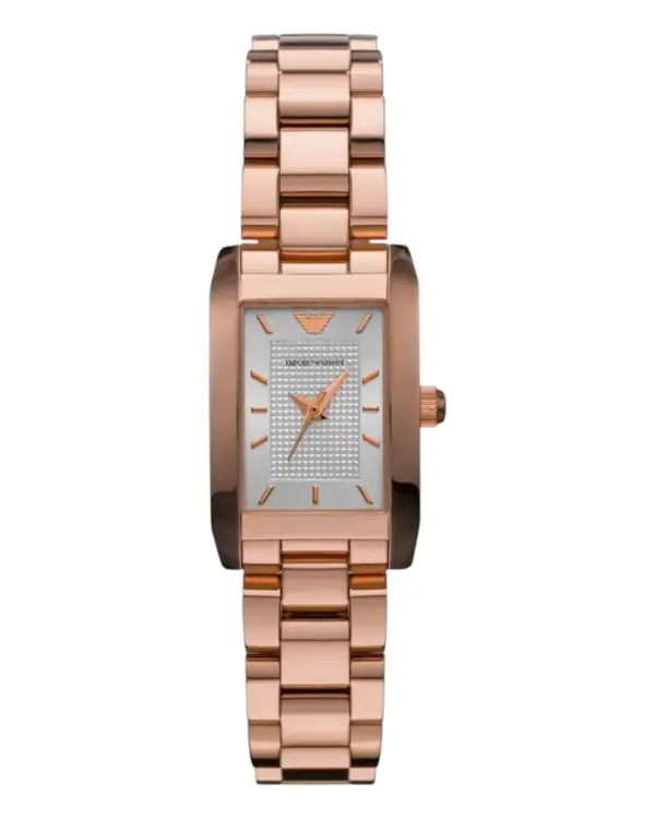 Armani Damklocka Quartz Rosa stållänk Vit