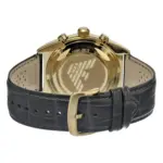 Armani Herrklocka Quartz Svart läderband Guld