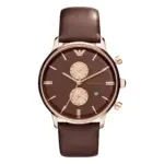 Armani Herrklocka Quartz Guldfärgad boett Brun