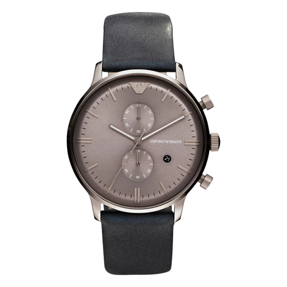 AR0388 Armani Herrklocka Quartz Läderarmband Grå