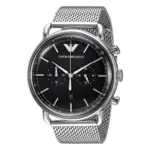 Armani Aviator Quartz Kronograf Mesharmband Svart - Bild 2