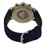Armani Herrklocka Quartz Blått Läderarmband Grå