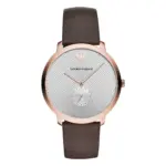 Armani Herrklocka Quartz Rosa Boett Läderband Vit