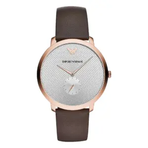 Armani Herrklocka Quartz Rosa Boett Läderband Vit
