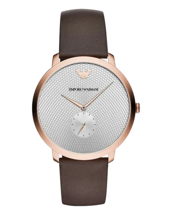 Armani Herrklocka Quartz Rosa Boett Läderband Vit