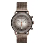 Armani Herrklocka Quartz Rosa Stållänk Brun