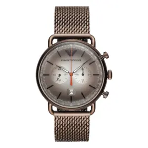 Armani Herrklocka Quartz Rosa Stållänk Brun