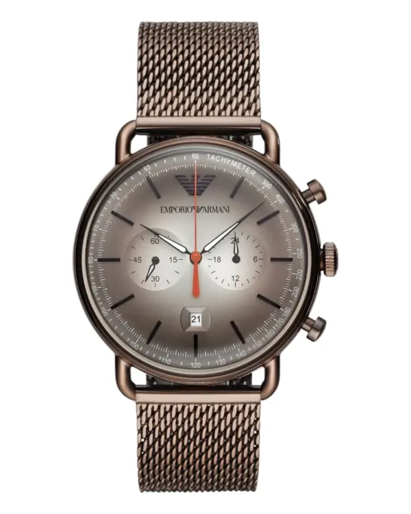 Armani Herrklocka Quartz Rosa Stållänk Brun