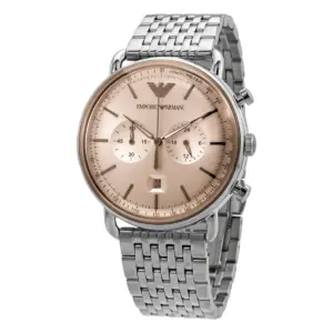 Armani Herrklocka Quartz Silverfärgad Stållänk Guld