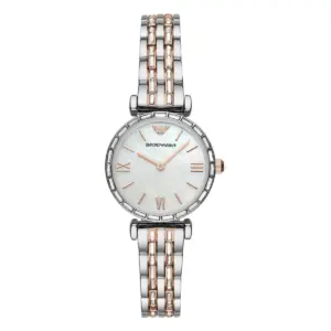 Armani Damklocka Quartz Flerfärgad Stållänk Vit