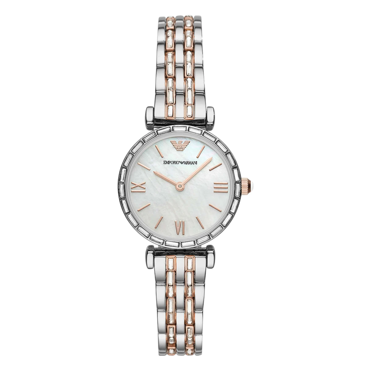 AR11290 Armani Damklocka Quartz Flerfärgad Stållänk Vit