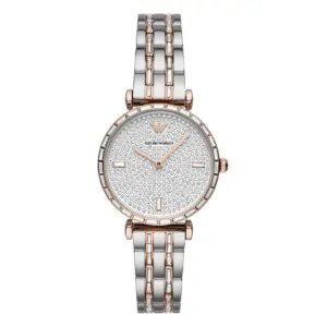 Armani Damklocka Quartz Guldfärgad Boett Stållänk Silver