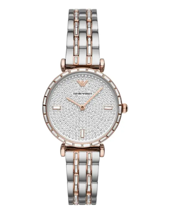 Armani Damklocka Quartz Guldfärgad Boett Stållänk Silver