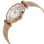 Armani Gianni T-Bar Quartz Roséguldfärgad Mesharmband Vit Pärlemor - Bild 2