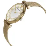 Armani Gianni T-Bar Quartz Guldfärgad Mesharmband Vit Pärlemor - Bild 4