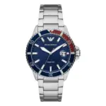 Armani Diver Quartz Stållänk Blå