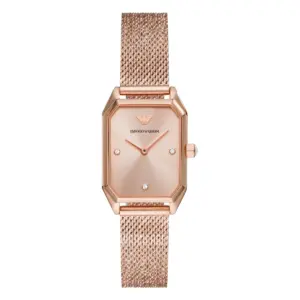 Armani Damklocka Quartz Stållänk Rosa