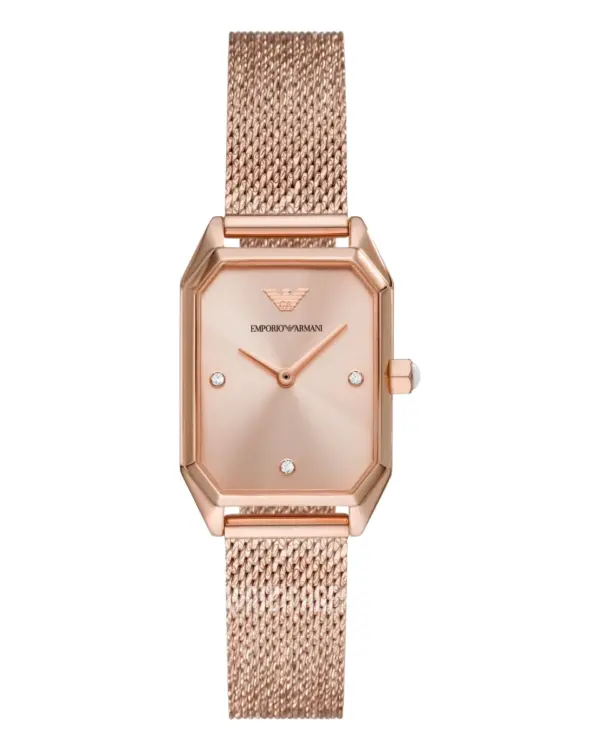 Armani Damklocka Quartz Stållänk Rosa