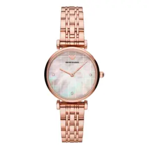 Armani Damklocka Quartz Rosa Stållänk Flerfärgad