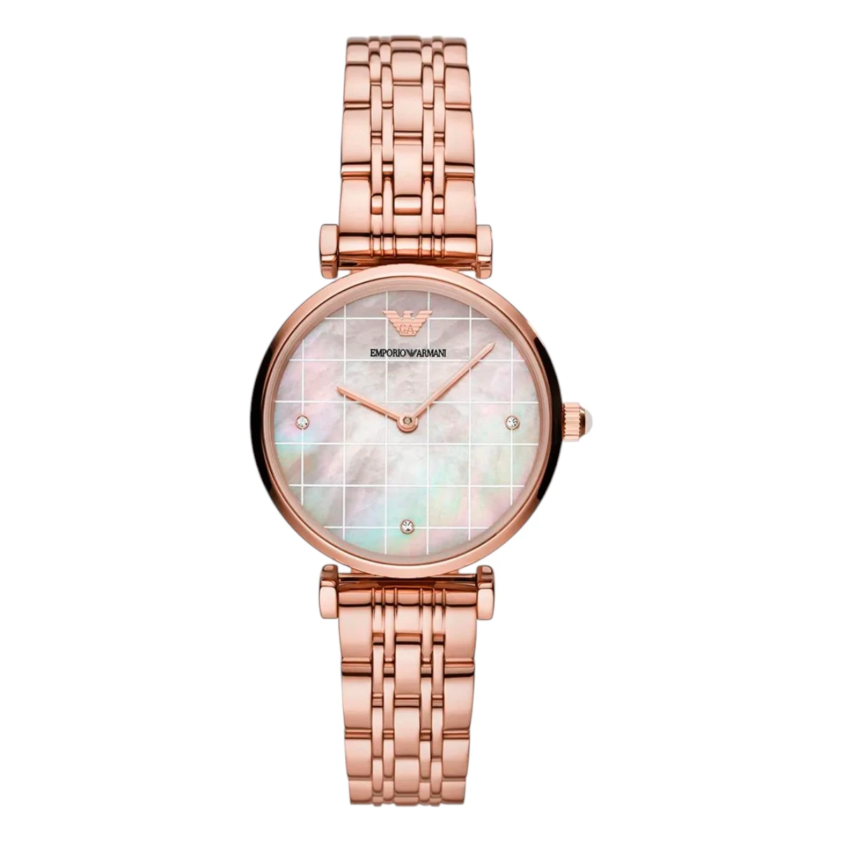 AR11385 Armani Damklocka Quartz Rosa Stållänk Flerfärgad